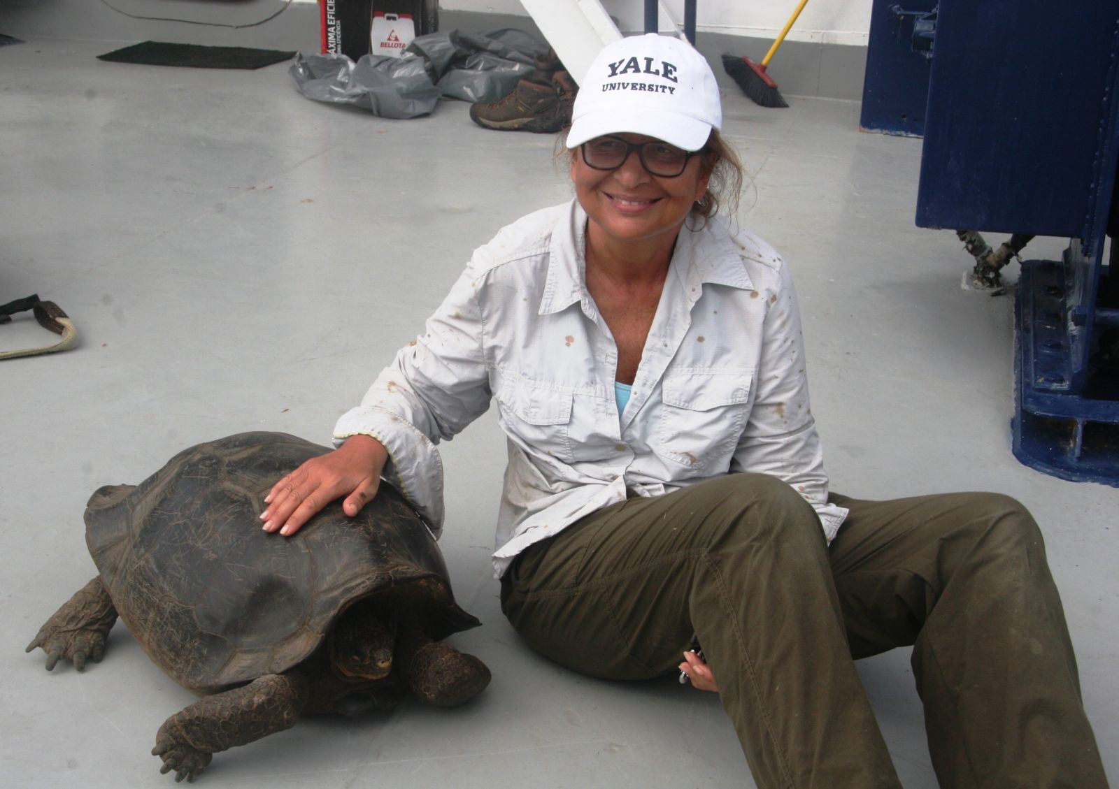 Dr. Caccone with Galapagos Tortoise